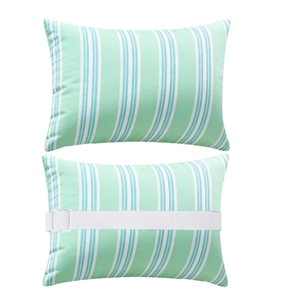 Outdoor Pillow, 11x15.7in Waterproof Adjustable Beach Chair Headrest, Lumbar Support Cushion with Fixing Strap, Comfortable Pad for Patio Lounge Recliner Chair