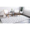 thumbnail image 6 of Unique Loom Checkered Chindi Cotton Rug Ivory/Gray 5' 1" x 8' Rectangle Hand Made Geometric Modern Perfect For Living Room Bed Room Dining Room Office, 6 of 7