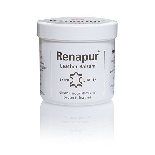 Renapur Leather Balsam, Natural Conditioner, Protector and Restorer — for Leather Furniture, footwear, Purses & Bags, Car interiors & Bikes, Saddlery & Tack. (6.7 fl oz   Applicator Sponge)