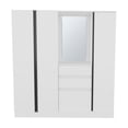 thumbnail image 6 of JERFIT Modern White Armoire with Double Doors, Freestanding Wardrobe Closet with Hanging Rod and Shelves for Bedroom Storage, 6 of 8