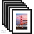 thumbnail image 1 of Langdon House 8x10 Black Picture Frames W/ Mats, 6 PK, Radiant Tabletop Frames, 1 of 7