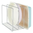 thumbnail image 6 of mDesign Steel Storage Tray Organizer Rack for Kitchen Cabinet - 2 Pack - Chrome, 6 of 9