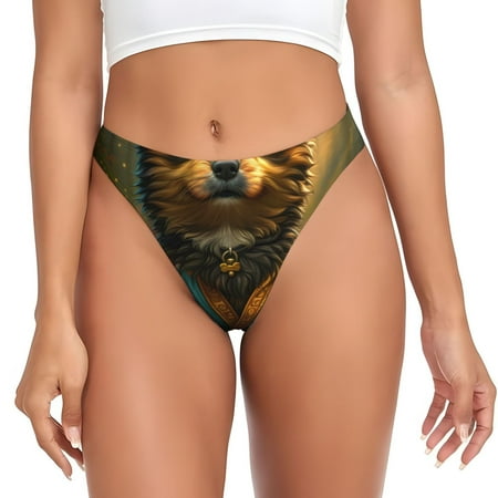 Sigee Creekside Meditating Puppy for Women s G-String Panty  Low Rise  Soft Lace Perfect for Everyday Wear or Special Occasions-X-Large