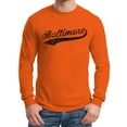 thumbnail image 4 of UGP Campus Apparel Baltimore Baseball Script - Long Sleeve T Shirt - Small - Orange, 4 of 6