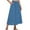 Blue, variant on Women's Casual Fashion Solid Color Big Hem Skirt with Elastic Waist and Loose Side Pockets, Pleated Half-body Design for Everyday Wear, Flowy A-Line Bohemian Style,Black XL