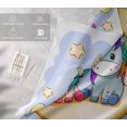 thumbnail image 3 of Juego de Cama Infantil de Microfibra Suave con Cierre de Cremallera, Juego de Cama de Unicornio para niñas, 200 x 200 cm, Luna de Unicornio Azul JM, 3 of 5