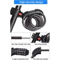 thumbnail image 3 of Bike Lock, Bike Lock Long 120cm x 12mm, Cable Lock for Bike Scooter Motorcycles Bike Gate with 5 Digit Smart Code and Stroller Bike, Bike Lock Anti-Theft (Black), 3 of 5