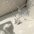 thumbnail image 4 of Collar mujer y collar doble mariposa cadena acero titanio, 4 of 8