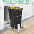 thumbnail image 4 of Pull Out Trash Can Under Cabinet,Stainless Steel Heavy Duty Under Sink Trash Can Kit for 30L Trash Can,Adjustable Slide Out Shelf for Waste Can Under Kitchen Sink,Trash Can NOT INCLUDED, 4 of 7