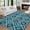 Blue Green, variant on GlowSol Area Rug 5'x7' Farmhouse Geometric Moroccan Rug Washable Rug Stain-Resistant Accent Rug for Dining Room Home Office, Black