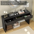 thumbnail image 2 of Furnihold 55"W Fluted Console Table with 3 Drawers, Narrow Long Entryway Table for Hallway, Living Room, Black, 2 of 8