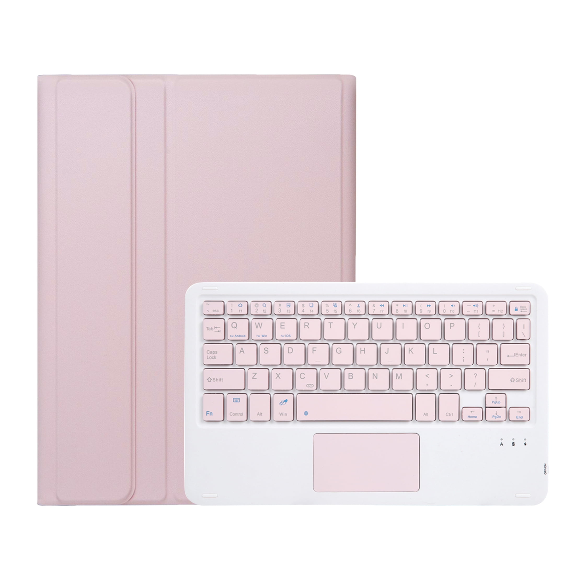 Auto Sleep / Wake Leather Smart Tri-fold Stand Case Cover with Pencil Slot Touch Keyboard for iPad Pro 11 inch 4th Generation 2022 3 2 1 Pink