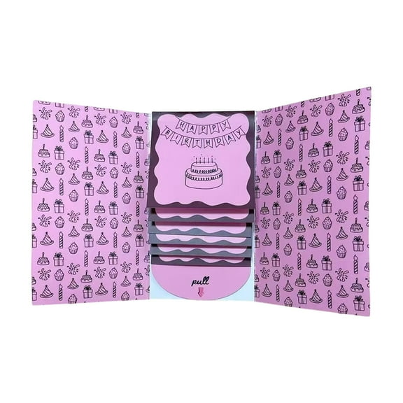 Card Booklet Waterfall Gift Card Holder Pull Out Design for Mom College Daughter Festive Celebrations