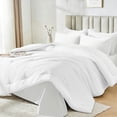thumbnail image 6 of Dhole 5-Piece Bed Sheet Set - Twin Size Comforter, Pillowcases & Sheet Collection for Cozy Bedding Comfort White, 6 of 14
