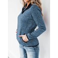 thumbnail image 2 of Chandails en Molleton à Manches Longues pour Femmes Col Quart 1/4 Zip Pull Décontracté Uni avec Poches (S-2TG), 2 of 6