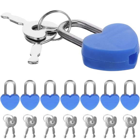 24 Set of Small Piggy Bank Padlock Heart Shaped Container Padlock Mini Diary Book Lock
