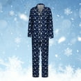 thumbnail image 2 of Family Satin Christmas Pajamas Sets Satin Button Down Holiday Sleepwear Comfy Loungewear for Couples Men Women Fashion Clothes (Mom, Blue, Size S), 2 of 10