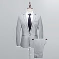 thumbnail image 2 of MSJUHEG Fall Outfits Two Piece Set Button-Down Round Neckline Long Sleeve Men'S Slim Button Suit Color Dress Show Jacket Coat & Pant Mens Sweatpants Gray Xxl, 2 of 6