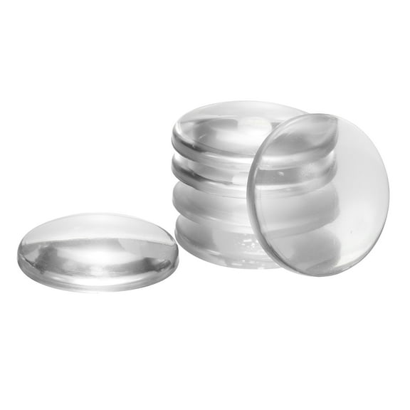 Uxcell 6pcs Door Stoppers Quiet Wall Protectors 1.6" Self Adhesive Reusable Clear Rubber Knob, Round Smooth