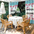 thumbnail image 3 of Outdoor Curtains for Patio Waterproof Pink Flamingo Indoor/Outdoor Curtain Tiebacks Hello Sunshine Beach Privacy Curtain Sun Block Grommet Drapes for Pergolas Gazebo Porch 2 Panel 54x108 Inch, 3 of 9