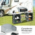 thumbnail image 4 of Patiojoy Portable Camping Kitchen Table Aluminum Fold-Up Camping Kitchen with Windscreen for BBQ, Picnic, Party  Gray, 4 of 10