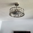 thumbnail image 2 of Breezary 20-In Black Chandelier Caged Ceiling Fan with Light and Remote(5-blade) Satin Nickel, 2 of 5