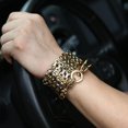 thumbnail image 1 of Brazalete de defensa de combate al aire libre Collar de supervivencia Látigo de protección (Oro), 1 of 4