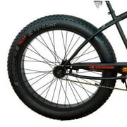 Micargi SLUGO 26 Beach Cruiser Coaster Brake Single Speed, Black HI RISE Handlebar Alloy BLACK Rims, Black Spokes, Black Tire 26 x4 Color: Matt black / Black