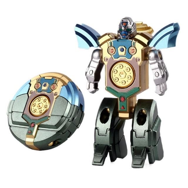 Generic Brand Transformable Fidget Spinner Toys, 3D Printed Robot Figure for Stress Relief, Interactive Sensory Play, Anxiety Reducer for Kids & Adults, Dual-Form Design Gold Silver Green