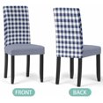 thumbnail image 5 of Stretch Chair Covers Set of 6, Navy Blue and White Grid Universal Fit Elastic Decorative Dining Chairs Slipcovers for Wedding, Banquet, Pastoral Farm Theme, 5 of 6