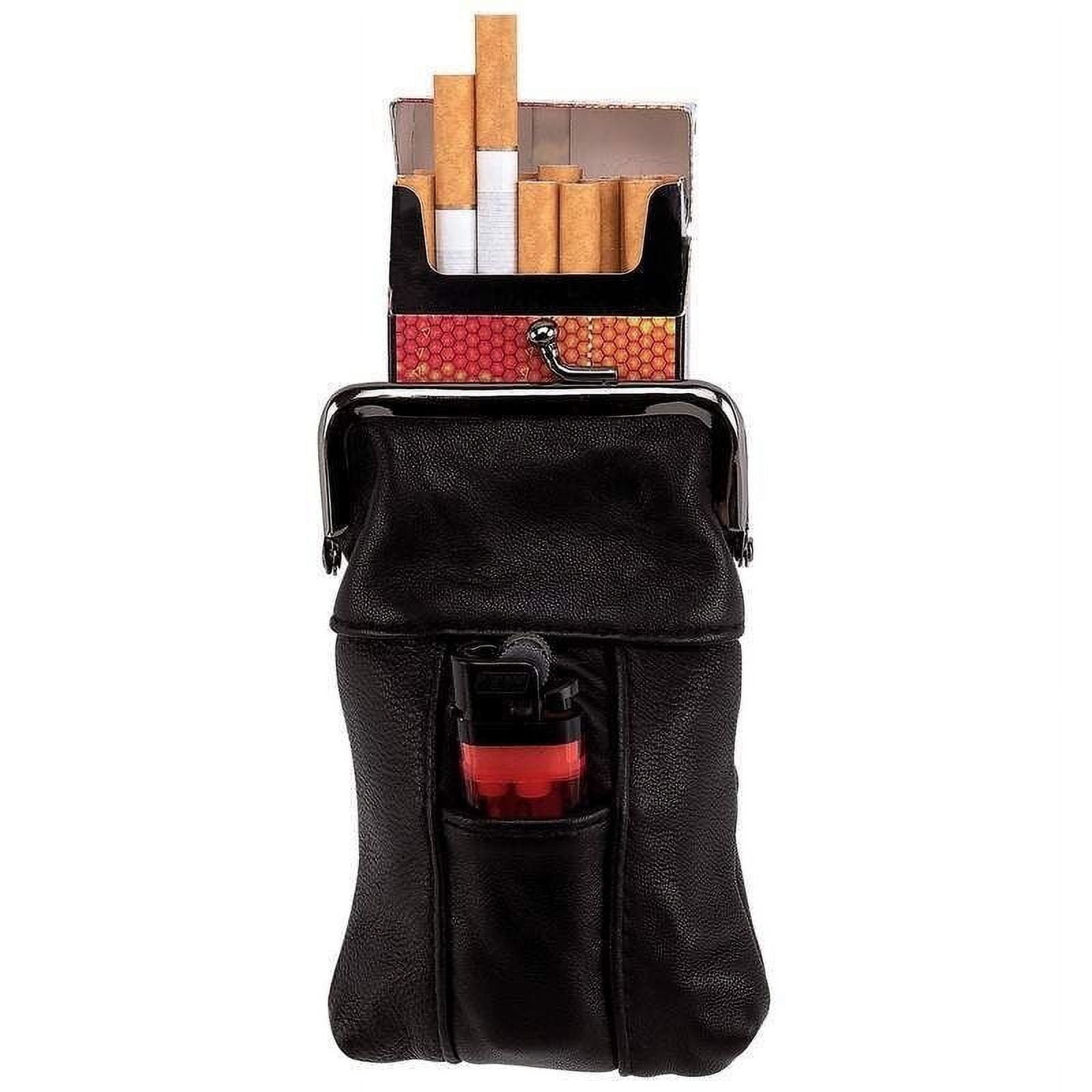 Eel Skin Genuine Leather Sliding Cigarette Case Wallet