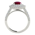 thumbnail image 2 of Mauli Jewels Rings for Women 1.85 Carat Diamond And Created Ruby Ring 4-prong 14k White Gold, 2 of 6