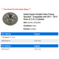 thumbnail image 2 of Intake Engine Variable Valve Timing Sprocket - Compatible with 2011 - 2012 Scion tC 2.5L 4-Cylinder, 2 of 2