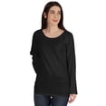 thumbnail image 1 of Inkmeso Solid Raglan Full Sleeve T-shirt For Women Scoop Neck Baseball Tee Casual Tops, 1 of 7