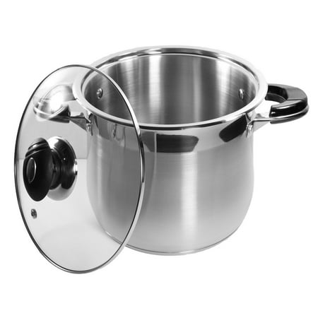 10 Qt Stock Pot 18/10 Stainless Steel Super Double Capsulated Bottom w/ Glass Li