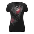 thumbnail image 4 of Valentine Women Heart Rhinestone Graphic Print T-Shirt Short Sleeve Retro Fairy Grunge 90s Goth Top, 4 of 6