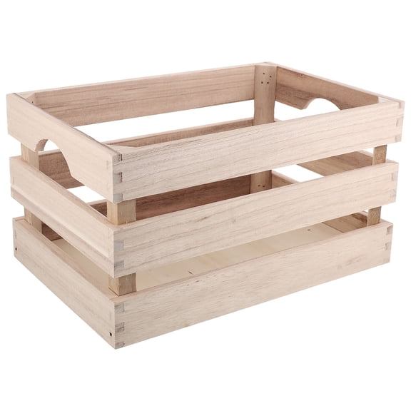 FOLOYORI Brown Wood Organizer Bin for Desktop Sundries Natural Look Portable