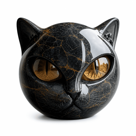 RAIRSKY Luxury Black Cat Stone Sculpture – Elegant Home Decor & Gift-Ready Art Piece,Black Obsidian Crystal Gemstone Cat,Figurine Carved Healing,Decoration Gemstones Gifts (1 Pcs)