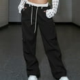 thumbnail image 2 of Womens Baggy Cargo Pants Low Waist Straight Wide Leg Pants Jogger Casual Trendy Trousers with Pockets Streetwear, 2 of 8