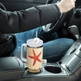 thumbnail image 4 of Yayeee 40oz Stainless Steel Tumbler with Straw and Handle Double-Wall Insulated Travel Water Bottle, Red Starfish, 4 of 8