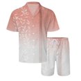 thumbnail image 3 of gvdentm Tracksuit Men Men's 2 Pieces Matching Set Summer Beach Outfit Short Sleeve Shirt And Shorts Orange,XXL, 3 of 3