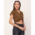 thumbnail image 3 of Moomaya Crop Tops For Women, Short Sleeve V-Neck Casual Summer Viscose Tops, 3 of 8