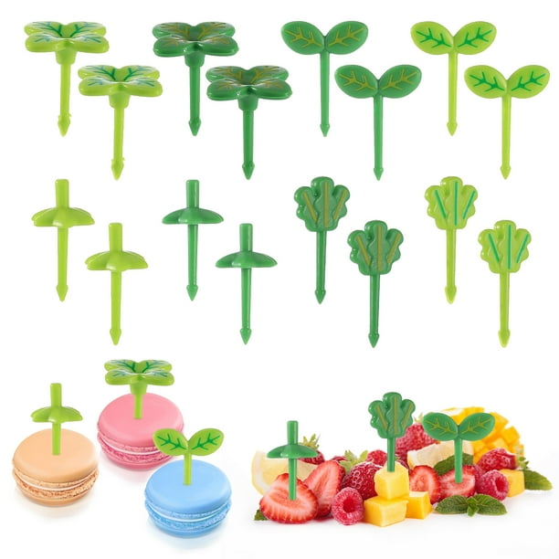 Mini tenedores de fruta Advancent 16 Uds palillos reutilizables de plástico para niños