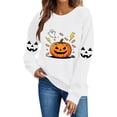 thumbnail image 5 of VKOYWKM Oversized Halloween Sweatshirts Women Pumpkin Graphic Sweatshirts Crewneck Long Sleeve Fall Sweatshirt Vintage Spooky Halloween Pullover Sweatshirts, 5 of 8