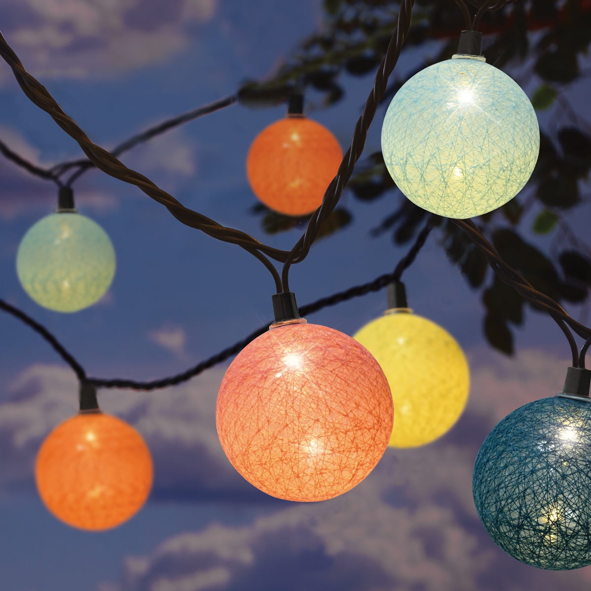 Mainstays 10-Count Multicolor Ball Outdoor String Lights