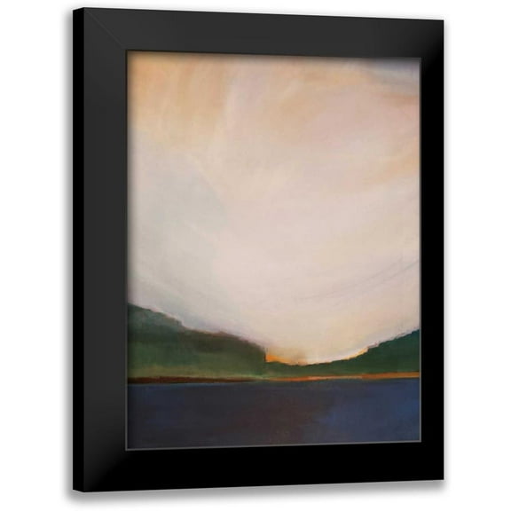 Jerry, Alison 12x14 Black Modern Framed Museum Art Print Titled - Sunset by the Lake I