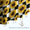 thumbnail image 6 of Black White Checker Sunflower Pattern Shower Curtain 72"x72" ,Bathroom Decorative Shower Curtains Set with 12 Hooks,Modern Waterproof Washable Shower Curtain, 6 of 6