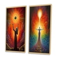 thumbnail image 3 of Designart "Universal Compassion Embracing Goddess Energy I" Christianism Framed Wall Art Set Of 2 - Traditional Yellow Gallery Wall Frame Set For Home Decor, 3 of 6