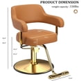 thumbnail image 2 of UBesGoo Barber Chair, 360° Swivel Salon Styling Chair, Heavy Duty Hydraulic Pump, Brown Gold Home Beauty Spa Equipment, 2 of 8