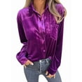 thumbnail image 3 of Camisetas Casuales de Larga con Botones de Terciopelo de Invierno para Mujer XL, 3 of 8